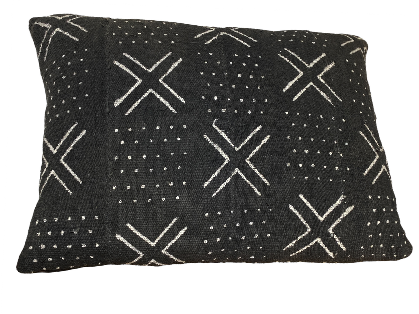 #4818 African Mud Cloth black & white pillow Mali 18.5" W