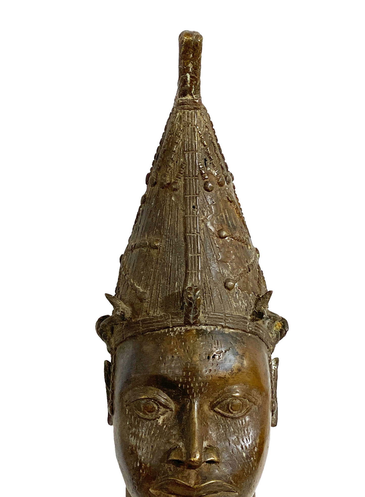 #3844 Large  Benin Bronze  Head of a Queen Nigeria 21.5" H