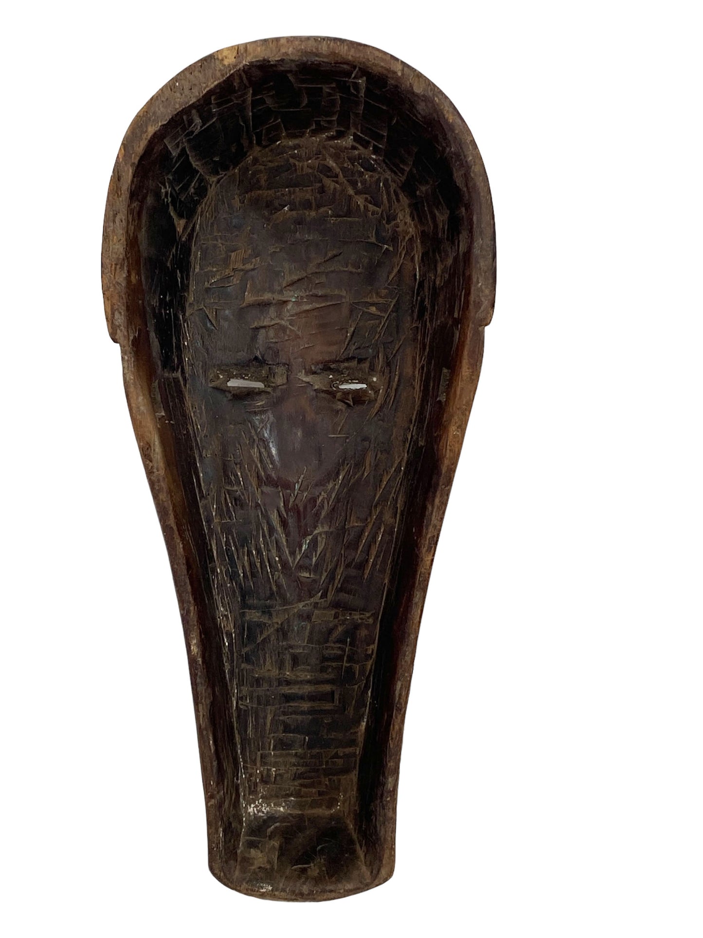 # 5381 Fang Mask Elongated Face Gabon African Mask 18" H