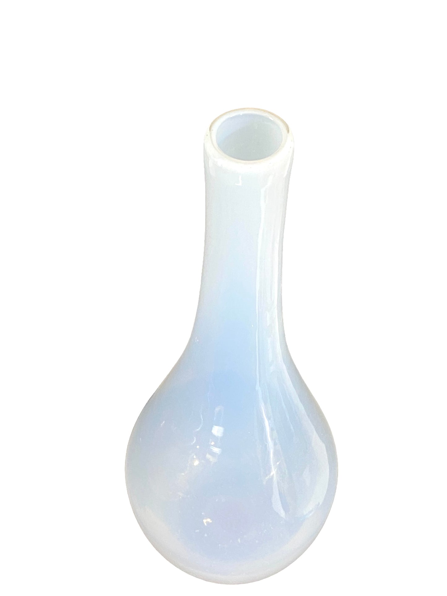 #4617 Onion shape White Glass Vase 19.5" H