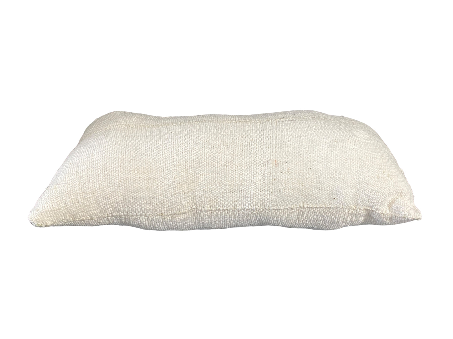 #5248 Lumbar Mud Cloth Bogolan Solid White Pillow African Mali 19" W