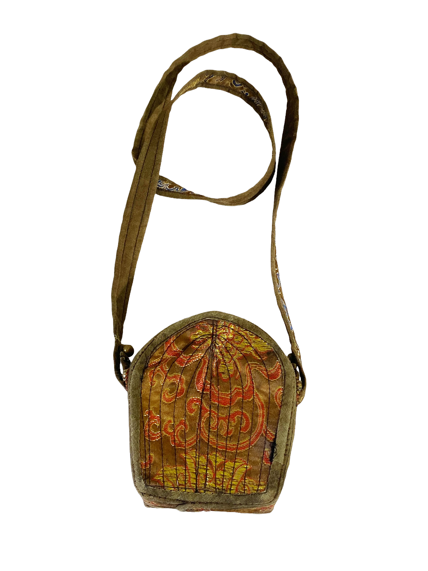 #4589 Vintage Tibetan Buddhist  Ghau Traveling Prayer Bag