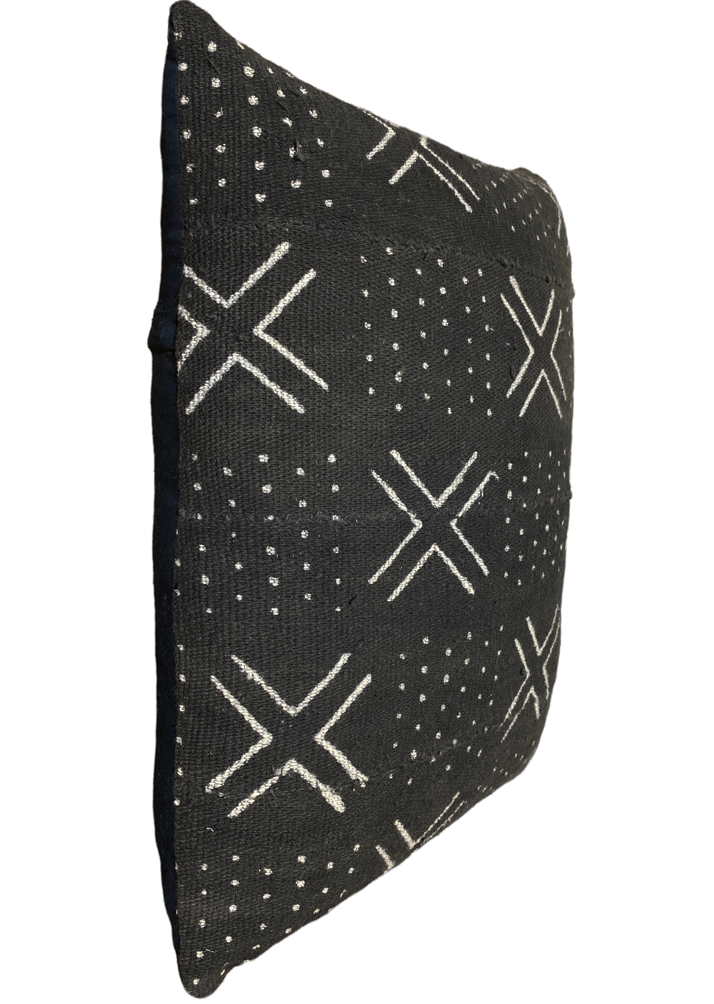 #4818 African Mud Cloth black & white pillow Mali 18.5" W