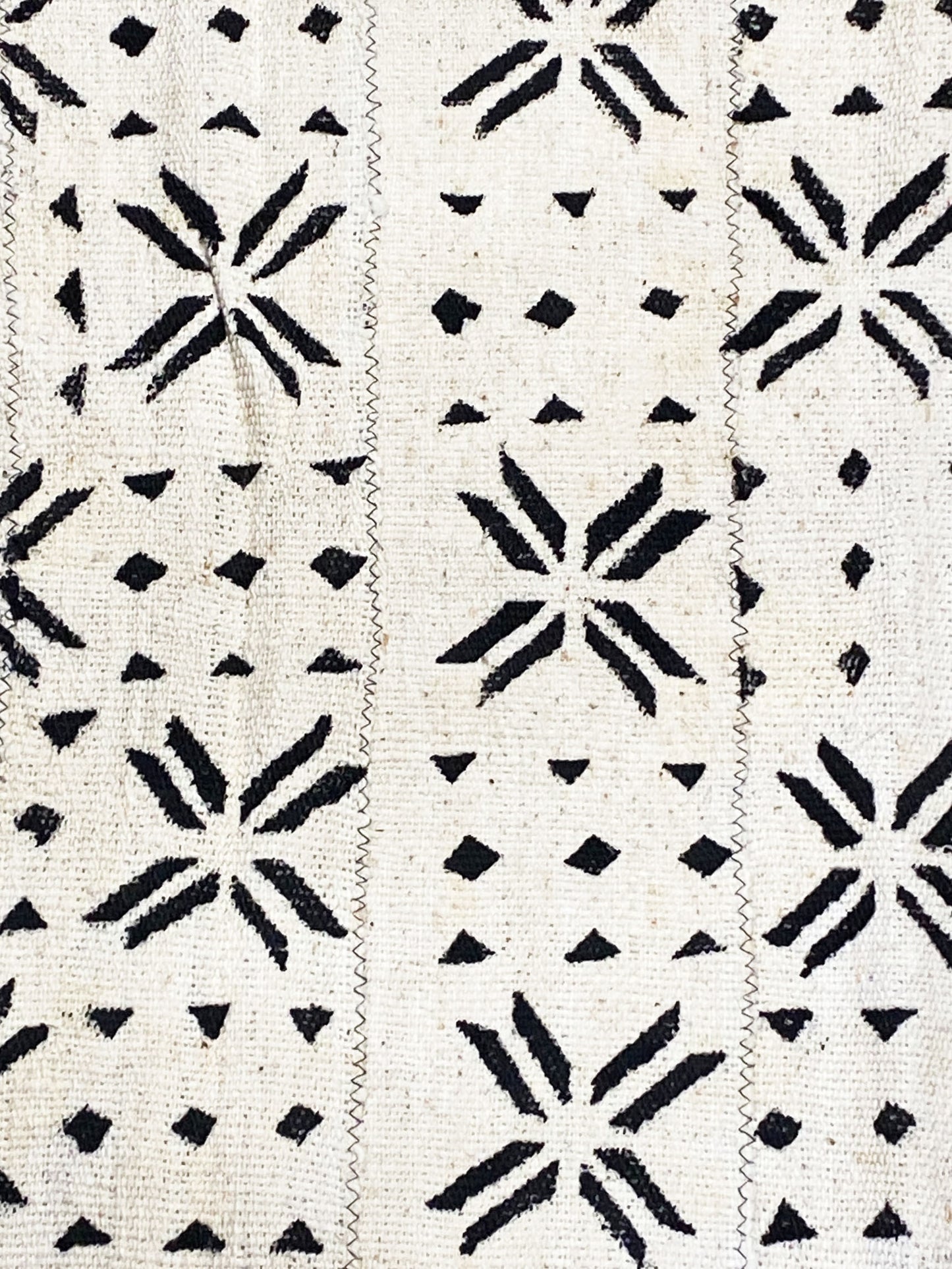 #5341 African  Black and White Mud Cloth Textile Mali 37" by 65"