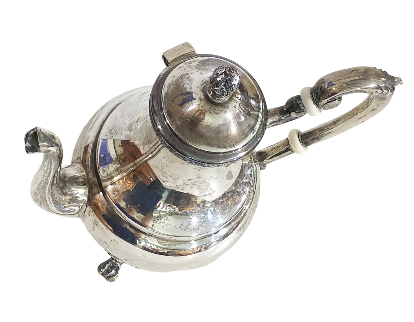 #3665 Egyptian English Style  Silver Tea Pot