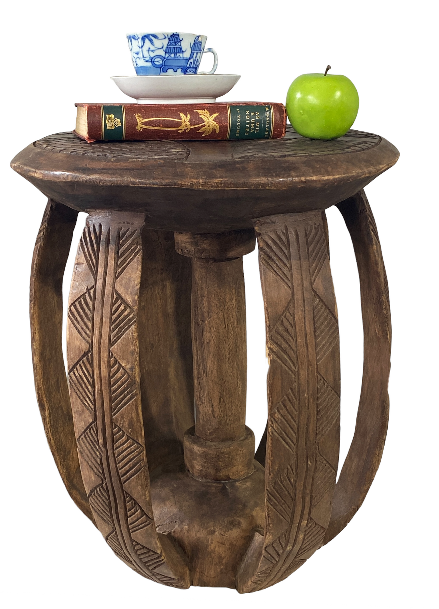 #5186 LG African  Baga Stool /Table  Guinea-Bissau  20.25" H by 17"D