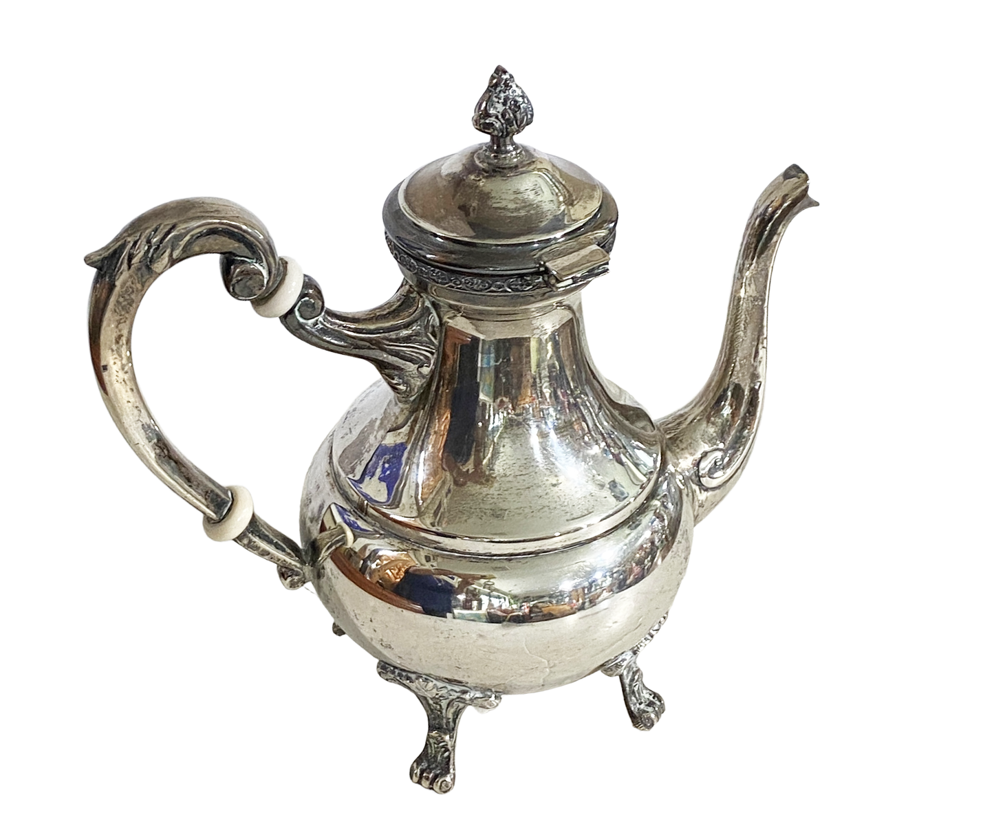 #3665 Egyptian English Style  Silver Tea Pot