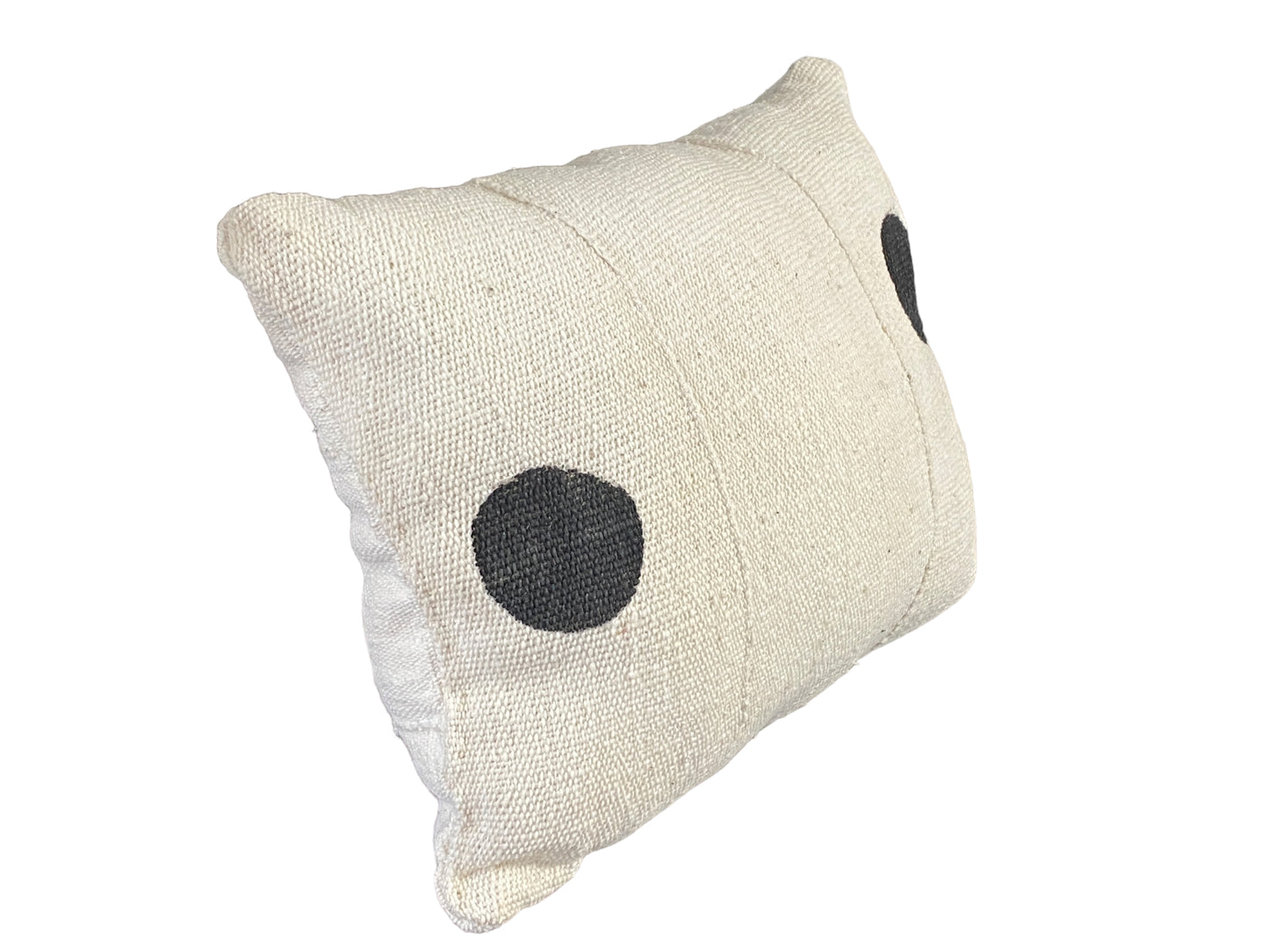 #5247 Mud Cloth Bogolan White W/Black Dots Pillow African Mali 16" W