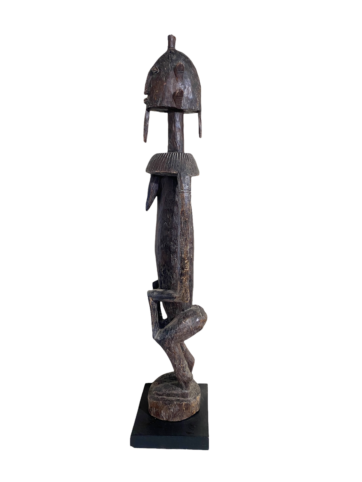 #4523  Old Dogon Standing Female Figure Mali African 43" H on Custom Stand
