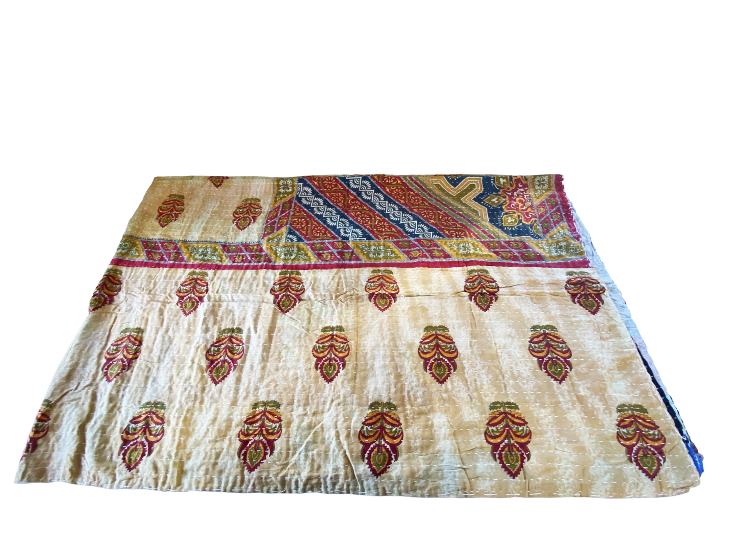 # 5195 Vintage Indian CottonThrow Kantha Quilt