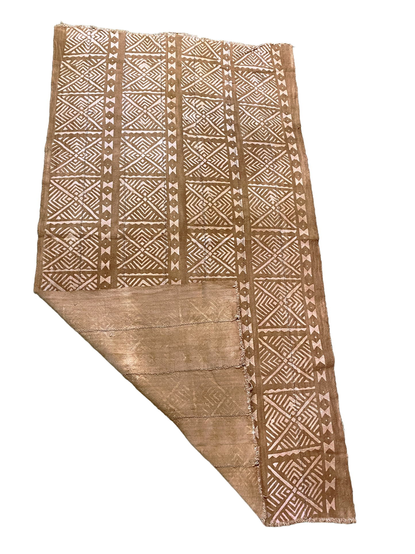 #5199 African Brown Bogolan Textile Mud Cloth  67" H