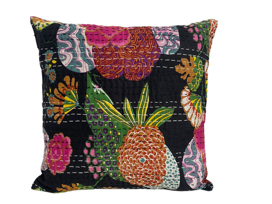 #5308 Indian Kantha Cushion Cover Cotton Decorative Throw Pillow Case 16"
