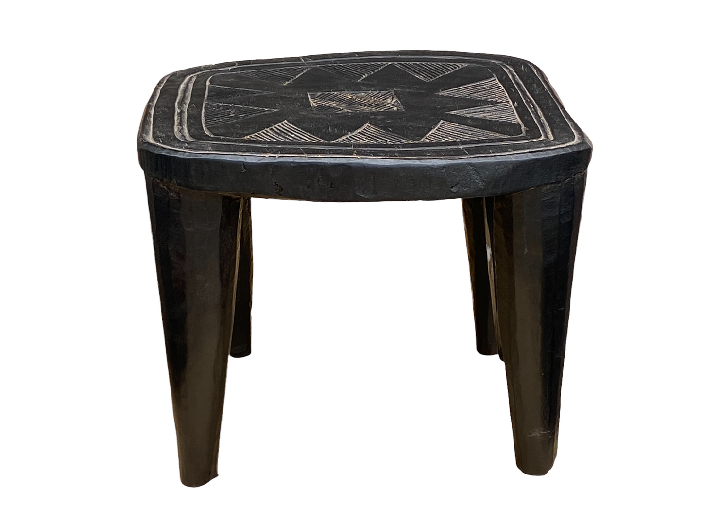 #4510 Superb African   Nupe Stool / Table Nigeria  19" W by 14" H