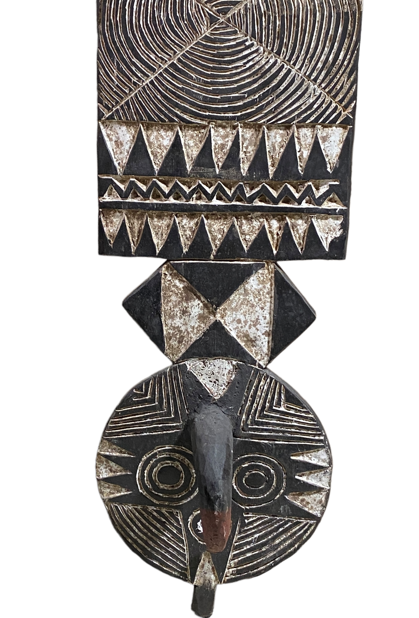 #4943 Large African Bobo Bwa Plank Mask Burkina Faso 78.5" H