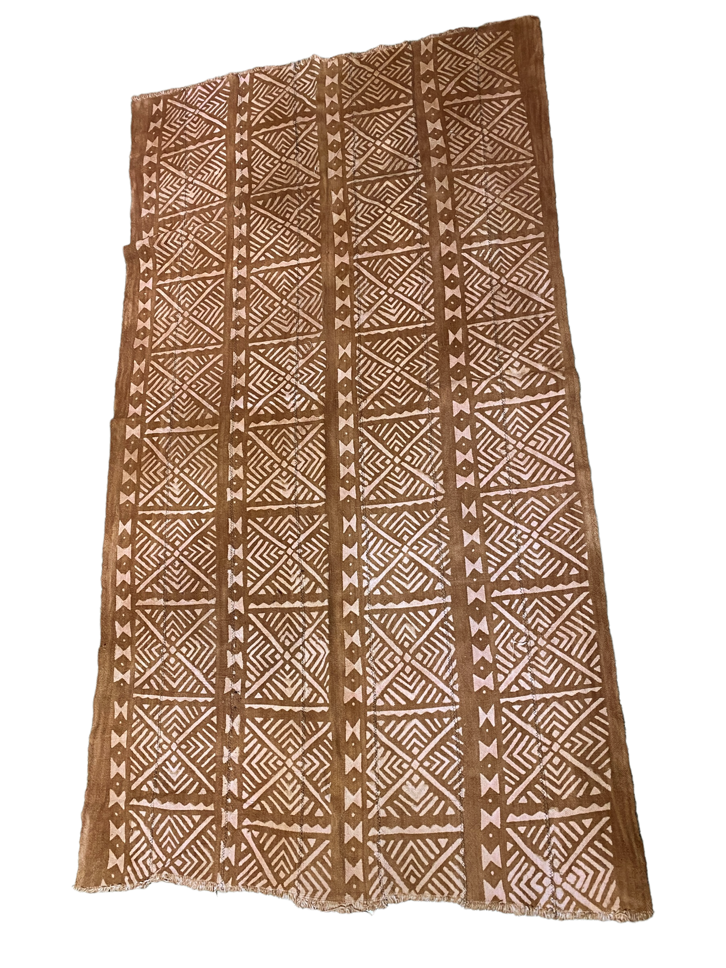 #5199 African Brown Bogolan Textile Mud Cloth  67" H