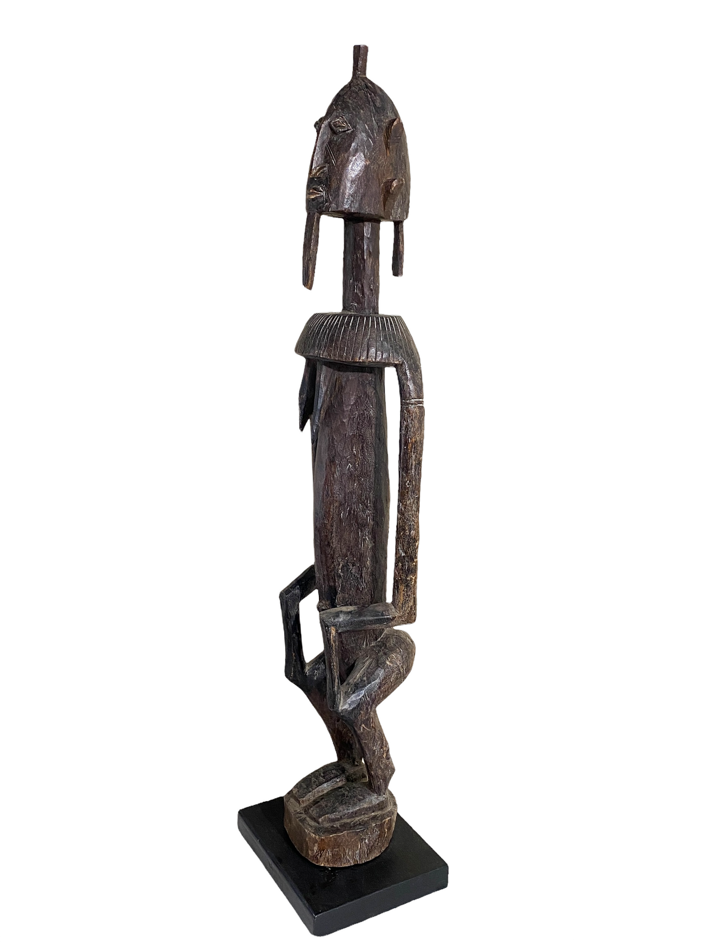 #4523  Old Dogon Standing Female Figure Mali African 43" H on Custom Stand