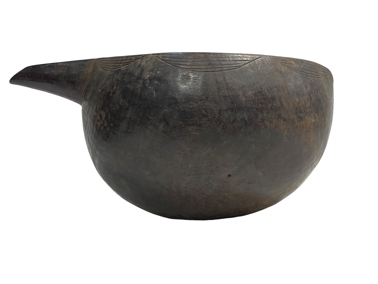 #5074 African Kuba Wooden Cup Figural Head Congo