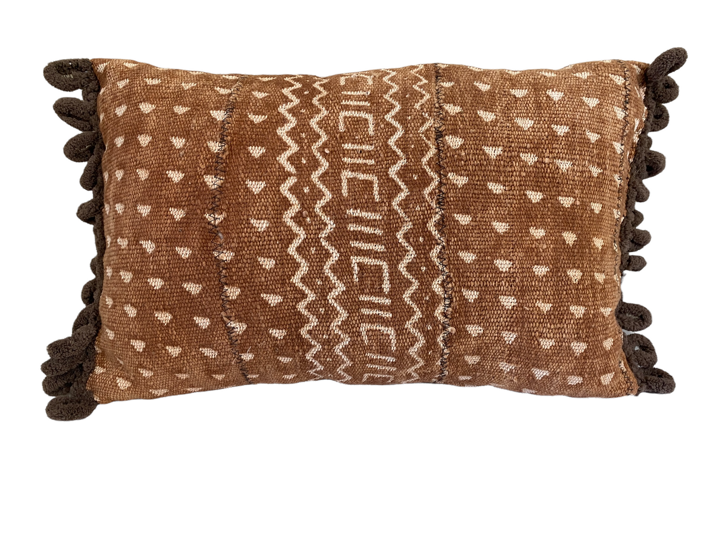 #4749 African Custom Made Bogolan Lumbar Mud Cloth Pillow 16.5"