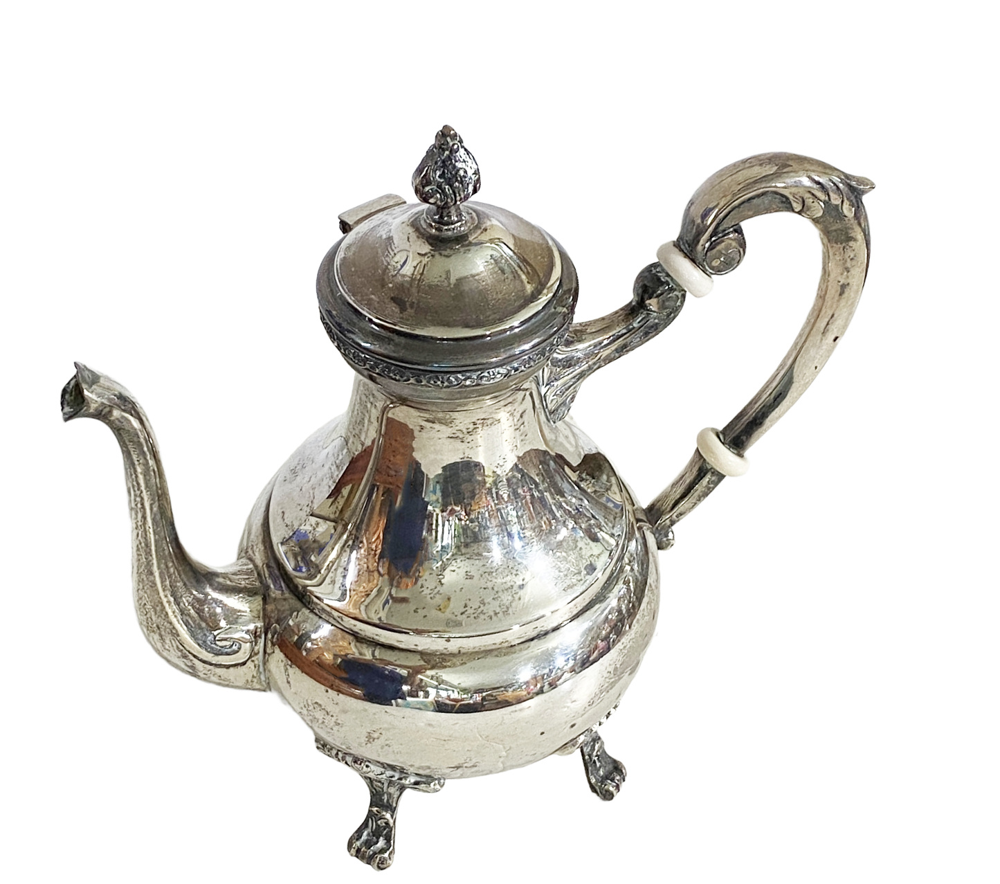 #3665 Egyptian English Style  Silver Tea Pot