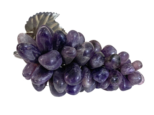 #4483 Large  Vintage Brazilian Crystal Amethyst Grape Cluster