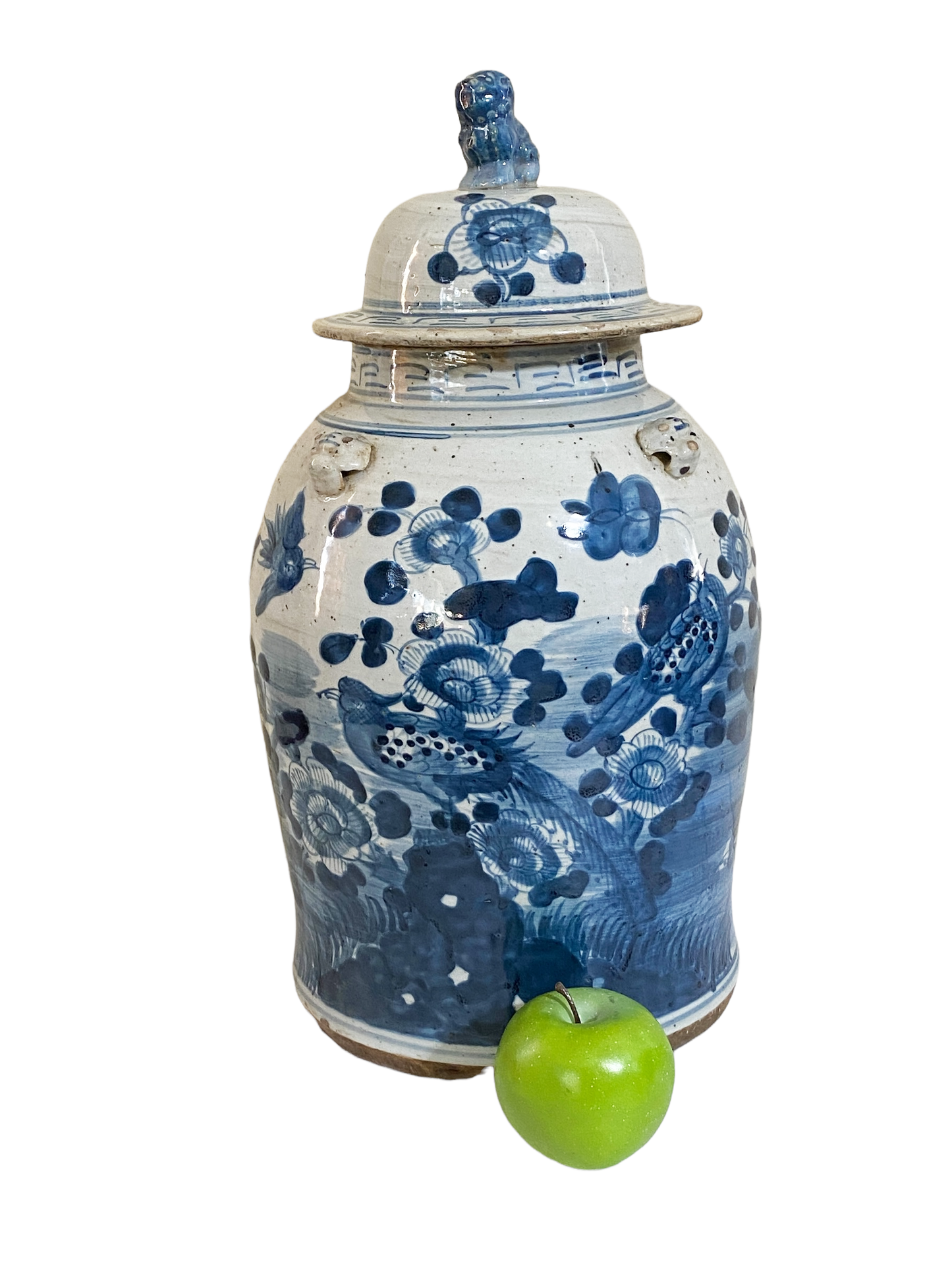 #3691 Chinoiserie B & W Porcelain Ginger Jar 18.5" H