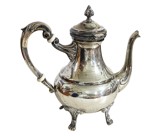 #3665 Egyptian English Style  Silver Tea Pot