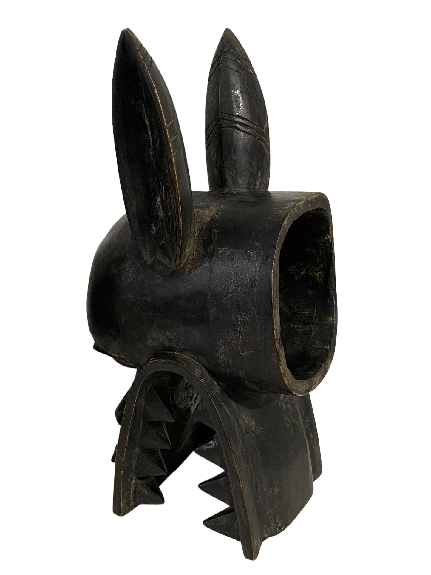 #5142Senufo African Fire Spitter Mask Wanyugo Cote d'Ivoire 21" H