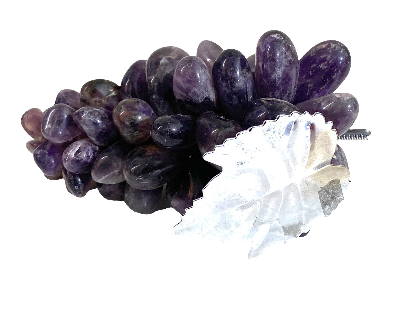 #4483 Large  Vintage Brazilian Crystal Amethyst Grape Cluster