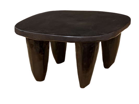 #4505  African Senufo Wood Milk Stool I . Coast 17" W