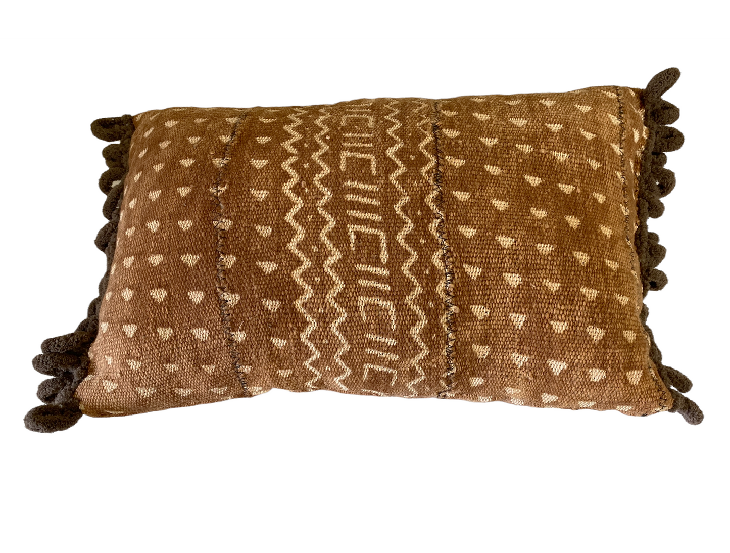 #4749 African Custom Made Bogolan Lumbar Mud Cloth Pillow 16.5"