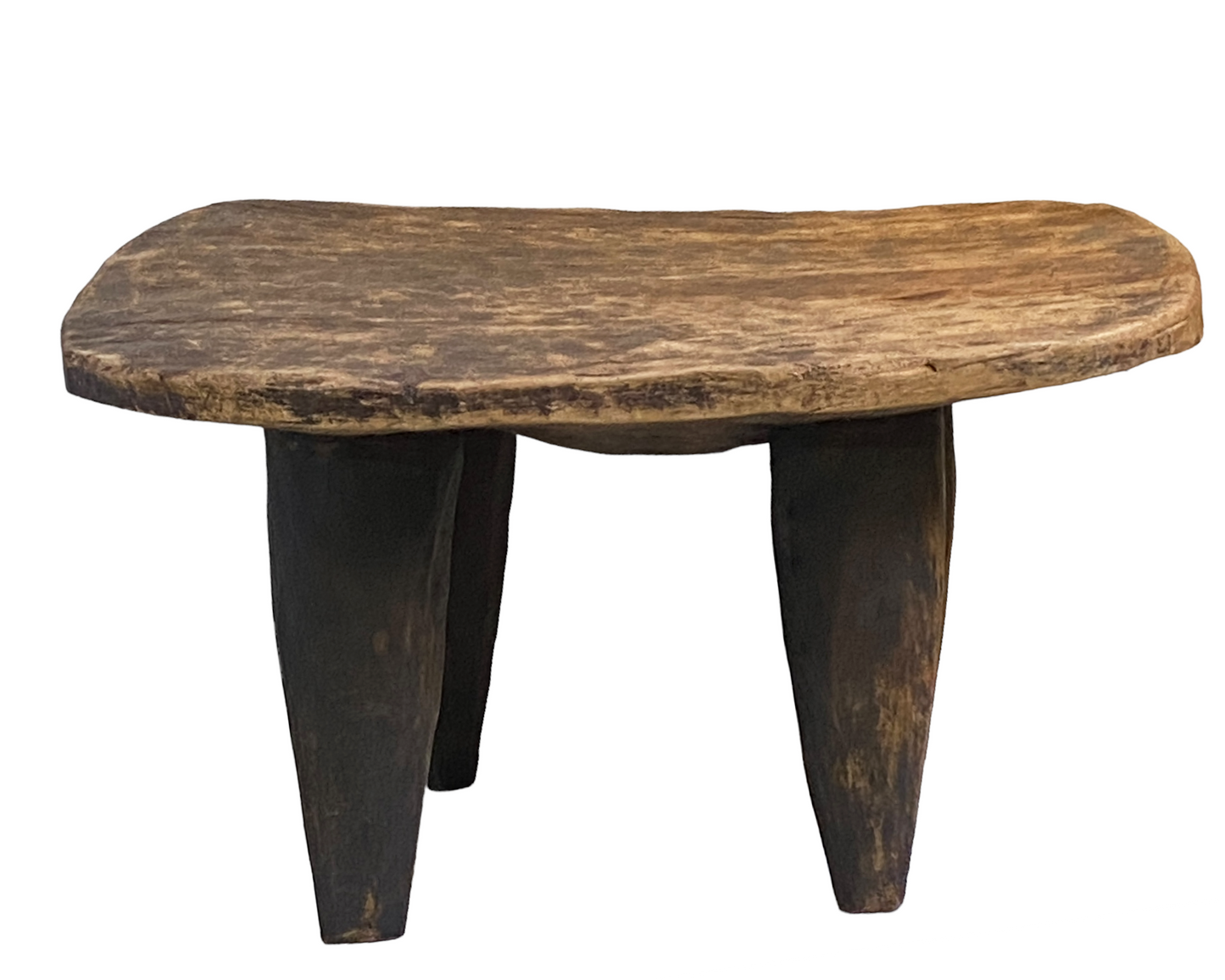# 4963 Superb Rustic Old  African Senufo Stool / Table  I coast 25" W by 14.5" H