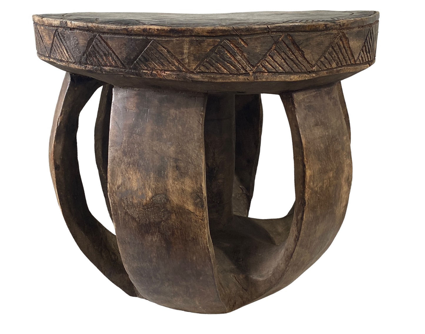 #5188 African  Baga Stool Guinea-Bissau 13.25" H by 15.75" D