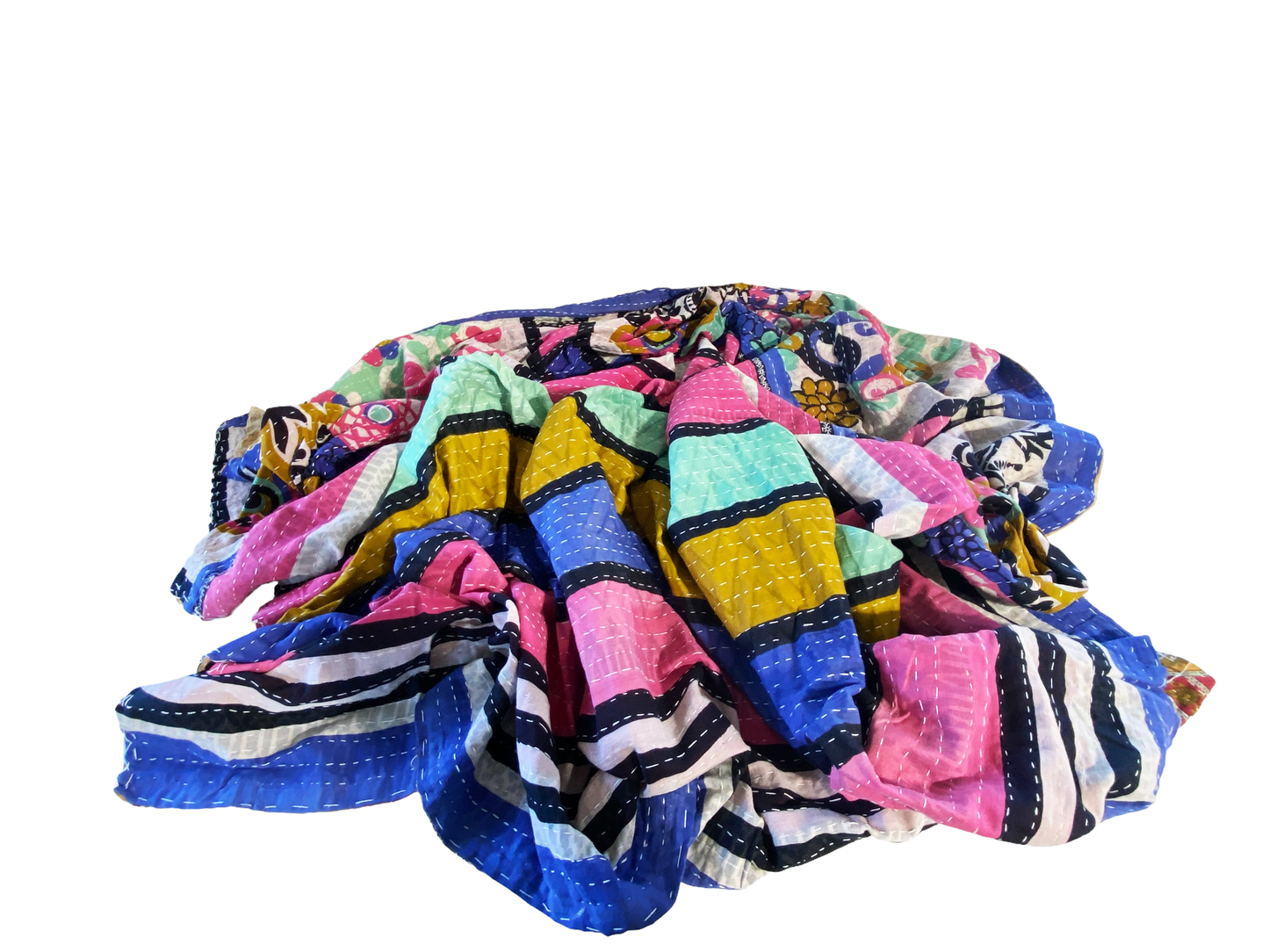 # 5195 Vintage Indian CottonThrow Kantha Quilt