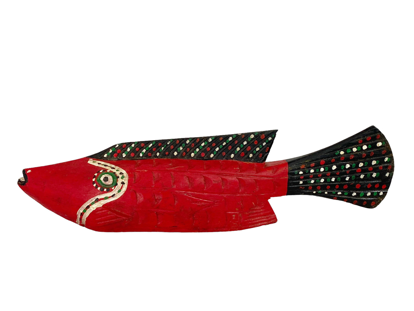 #5358 African Wooden Fish Bozo Tribe Mali 18.5"