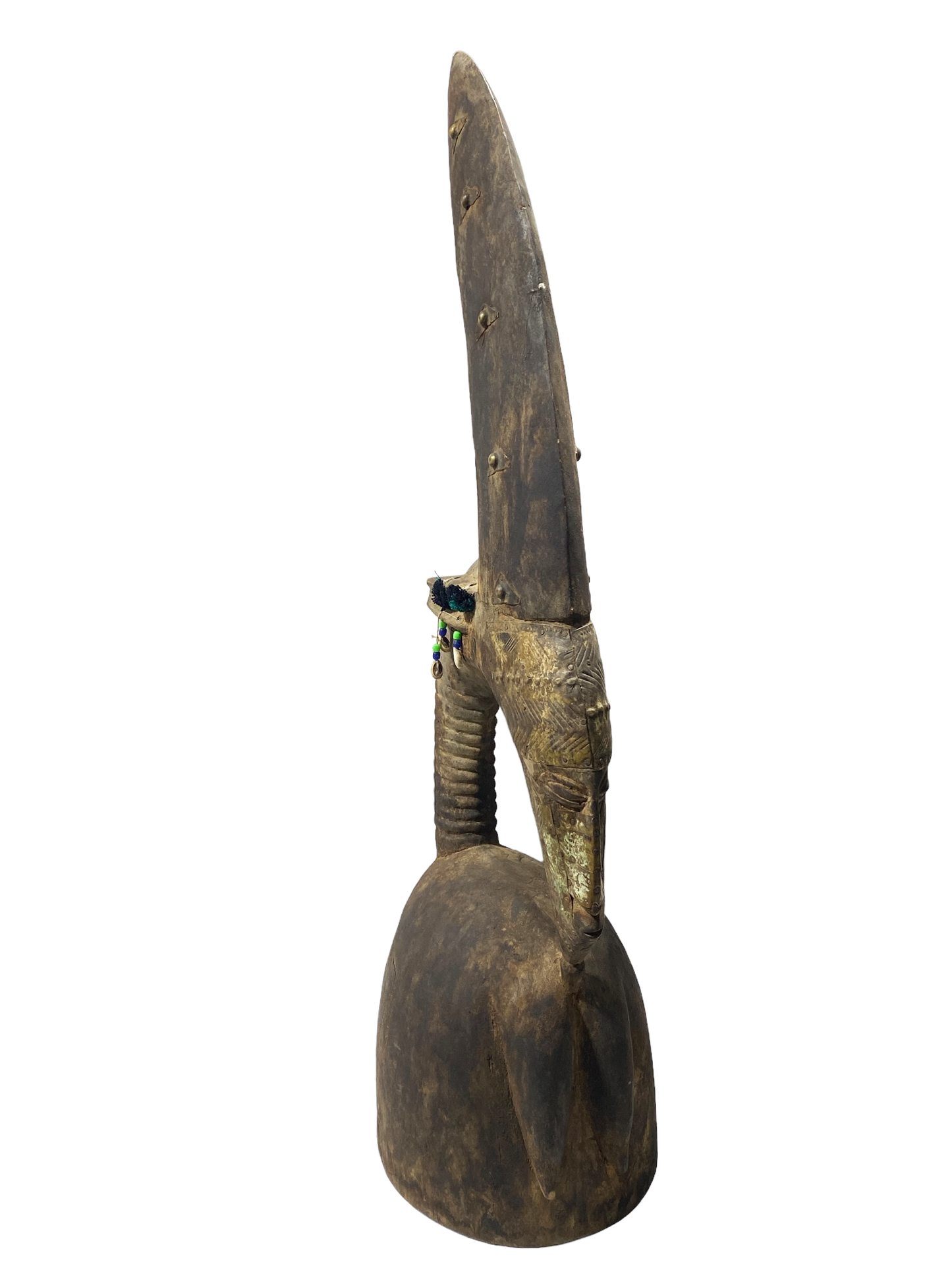 #5000 Lg Bamana Female Antelope Chiwara Helmet Mali African Art 33.5" H
