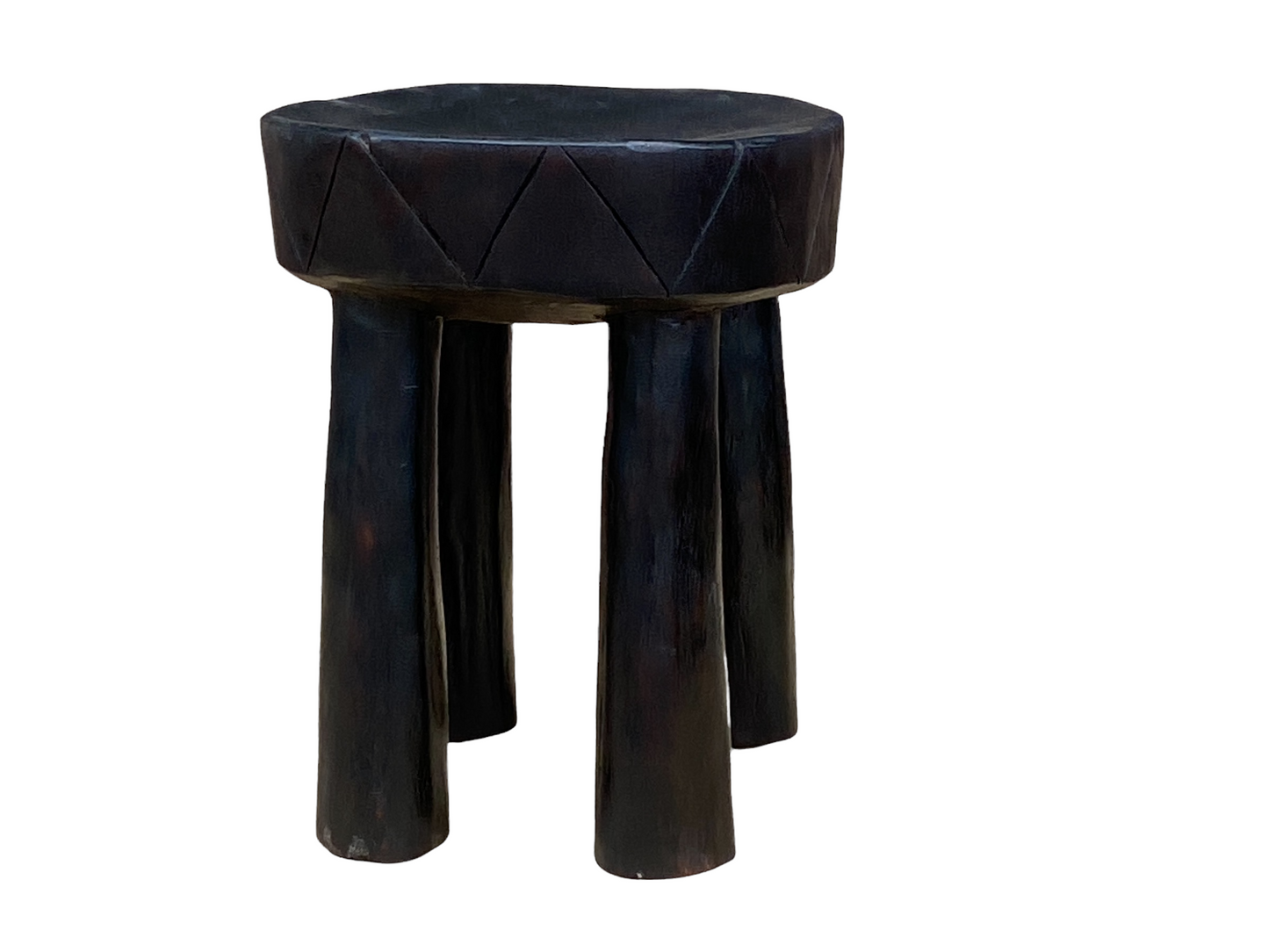 # 4509 African Old Carved Wood Milk Stool Hehe Gogo People Tanzania 11.5" H