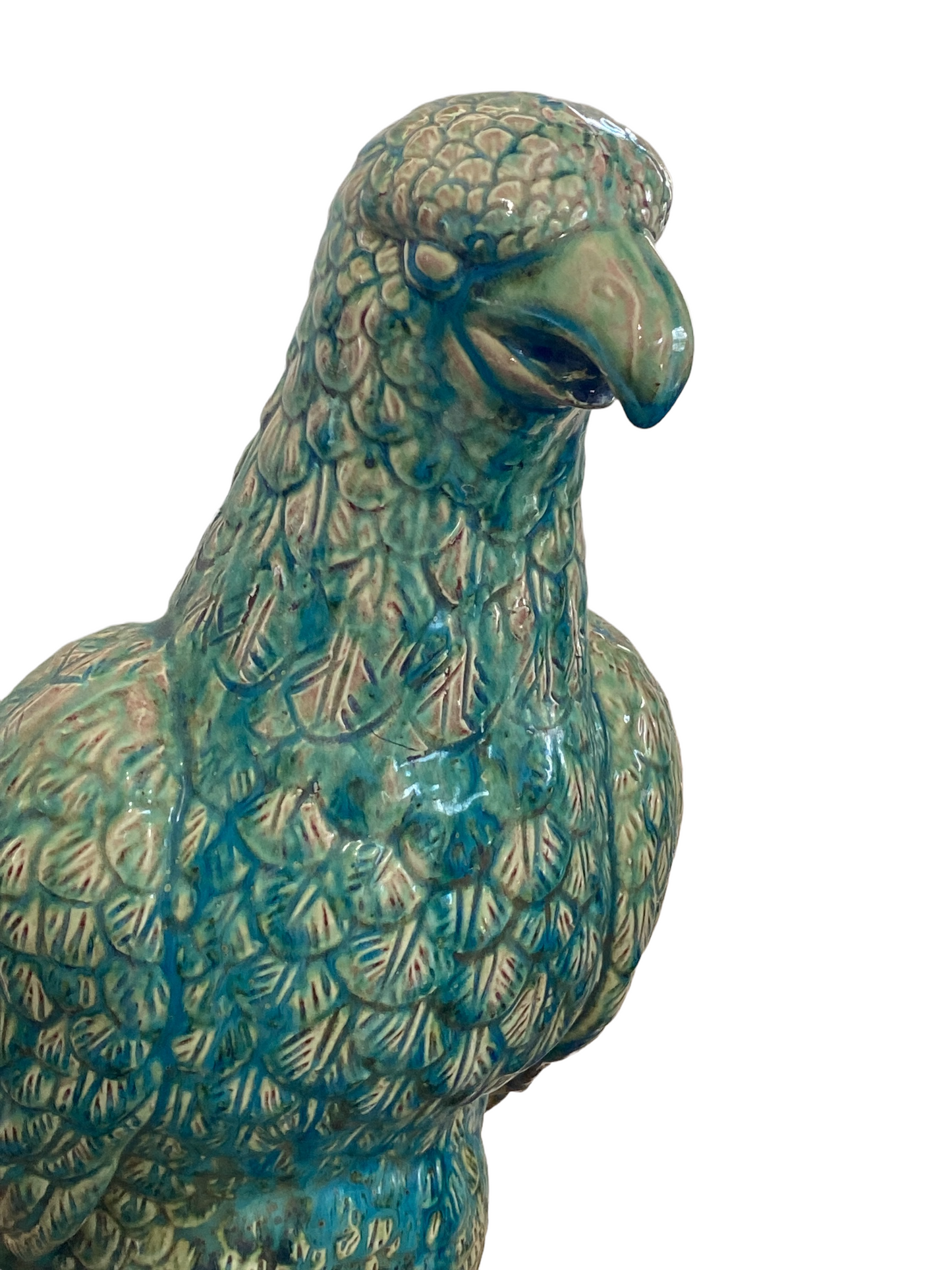 #4728 Lg Chinoiserie Celadon Porcelain Sculpture Of an Eagle