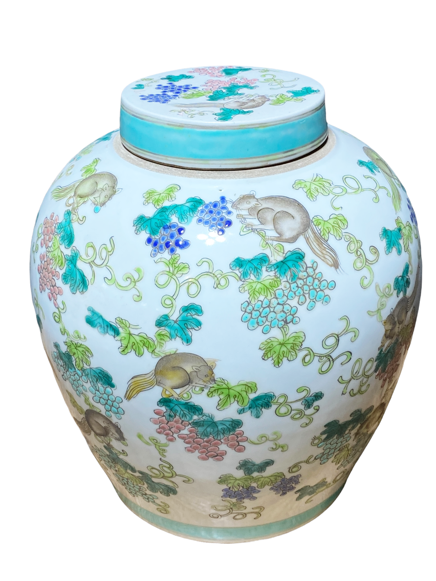 #4824 Chinoiserie Porcelain Famille Verte Ginger Jar 10.5" H