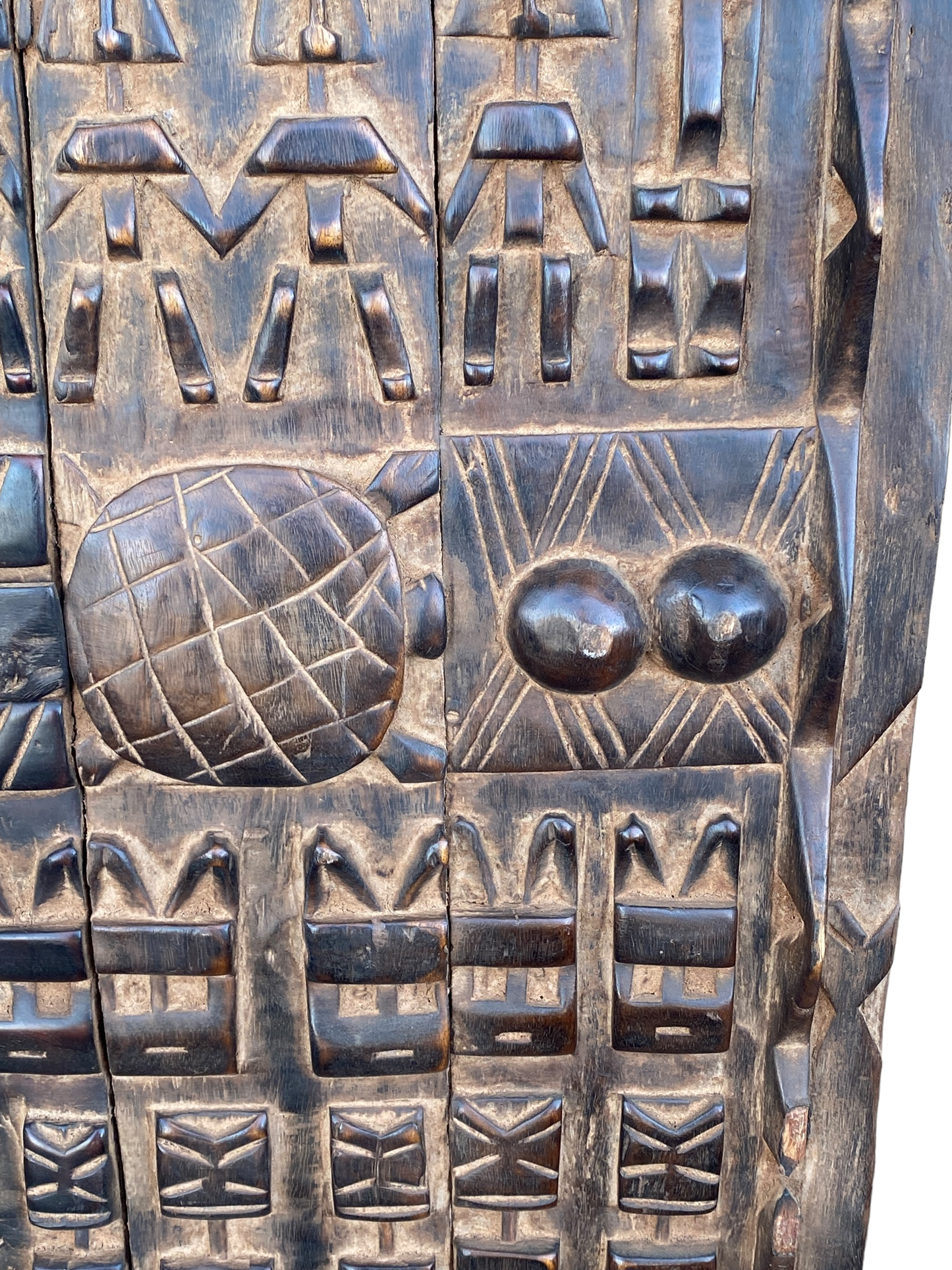 # 5106 Dogon Turtle Door With Figures Mali African 46.5" H