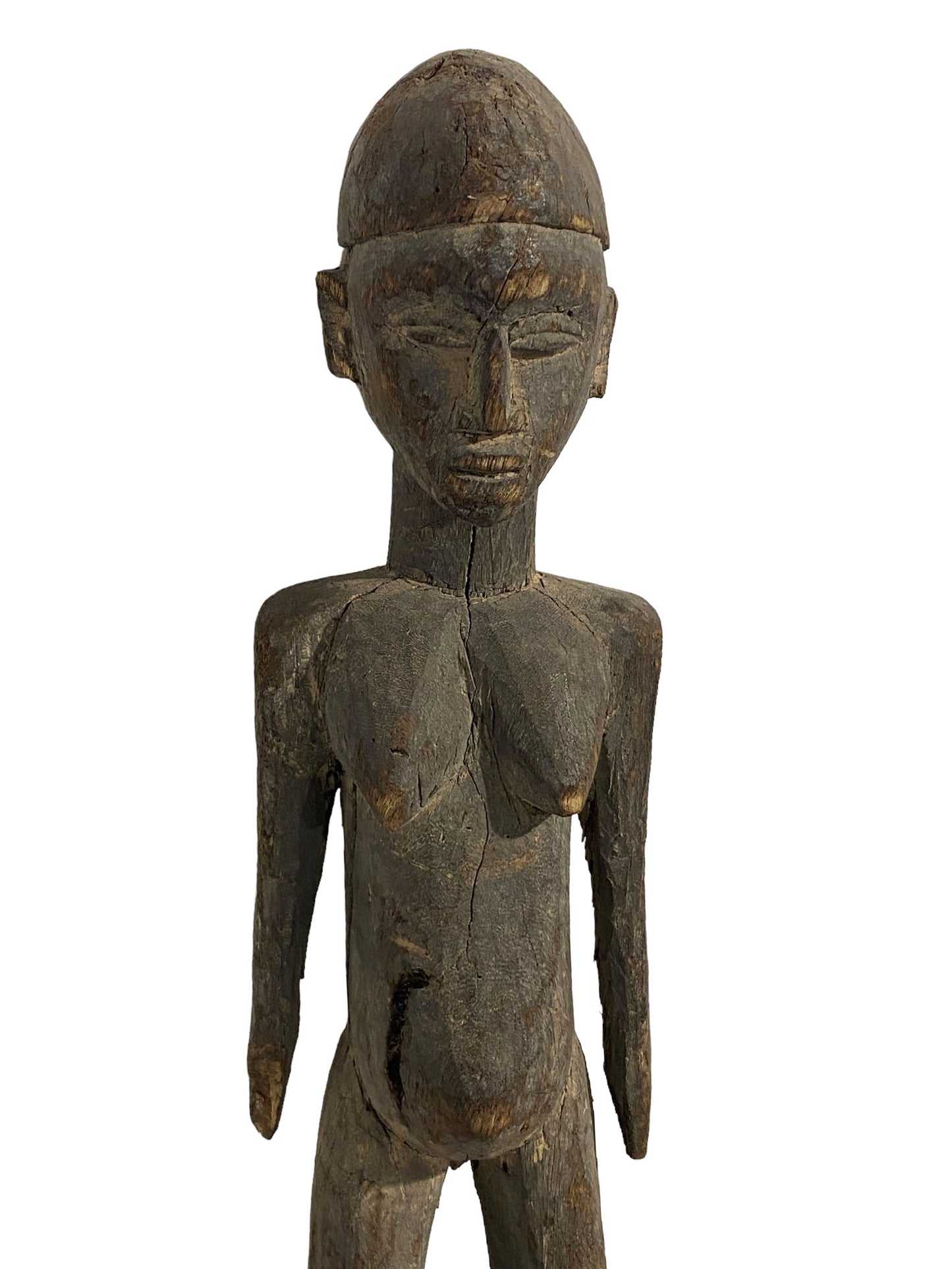#1066 Stunning Old Lobi Shrine Male/female Figure Bateba 21.5 in African Burkina Faso