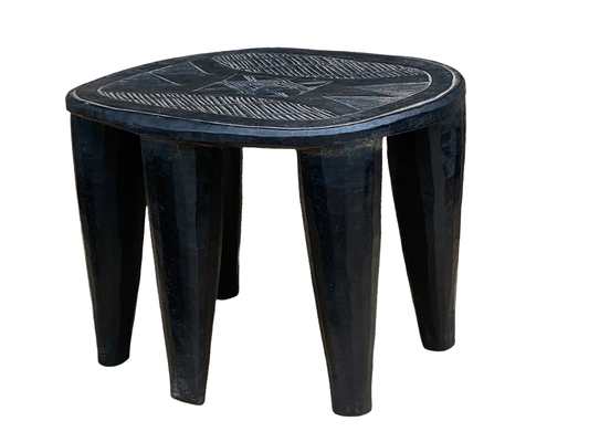 #4516 Superb African   Nupe Stool / Table Nigeria  13" H by 17" W