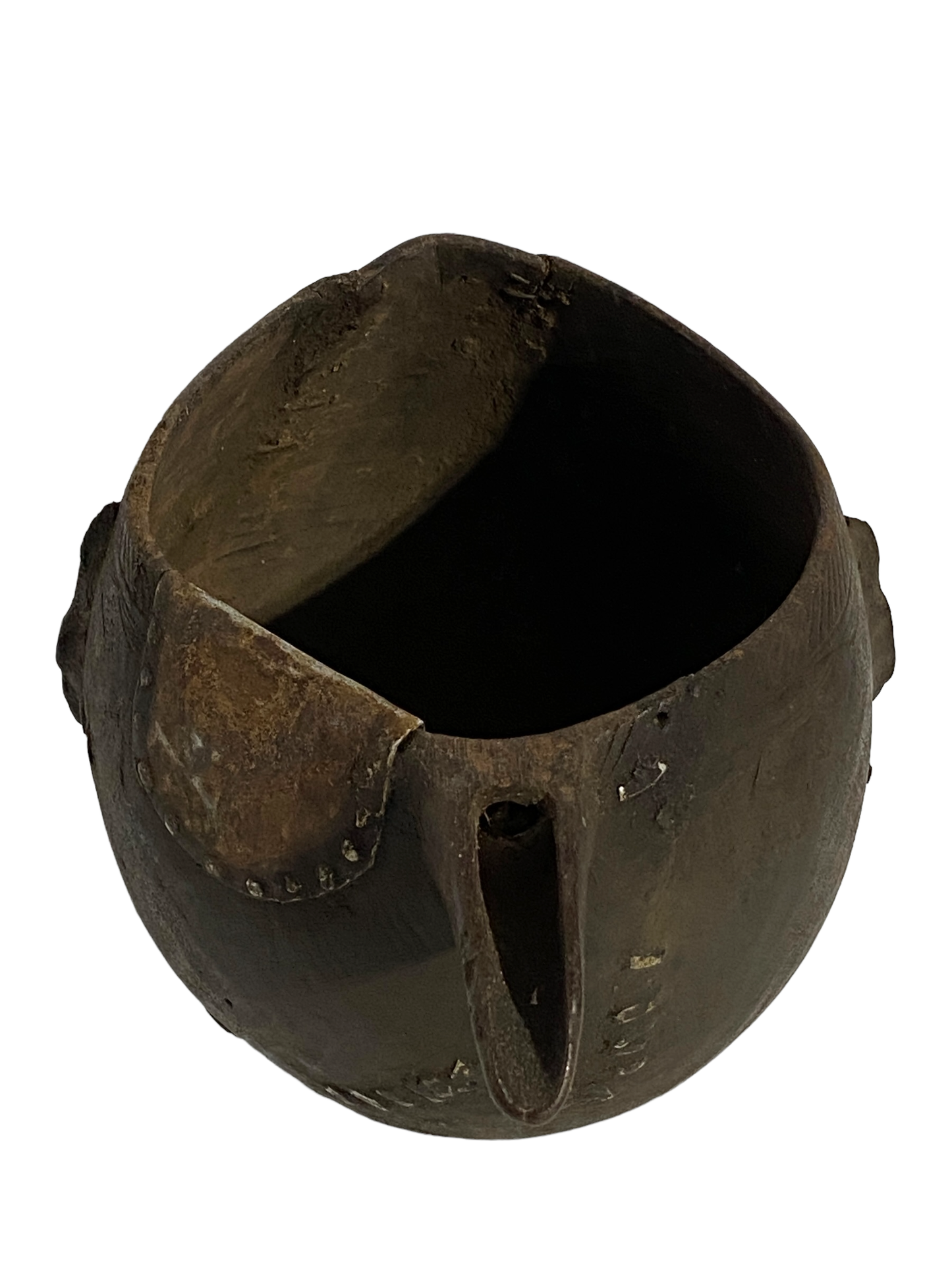 #5043 African Tribal  Kuba wooden Cup Figural Head Congo