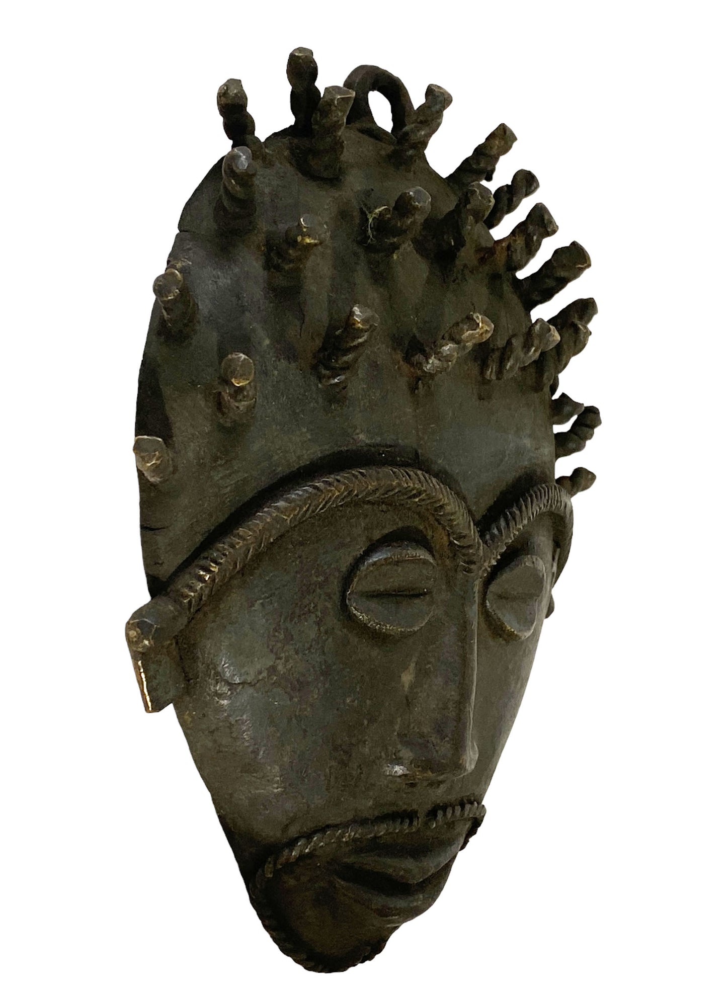 # 5242 African Baule Bronze Passport Mask 7" h