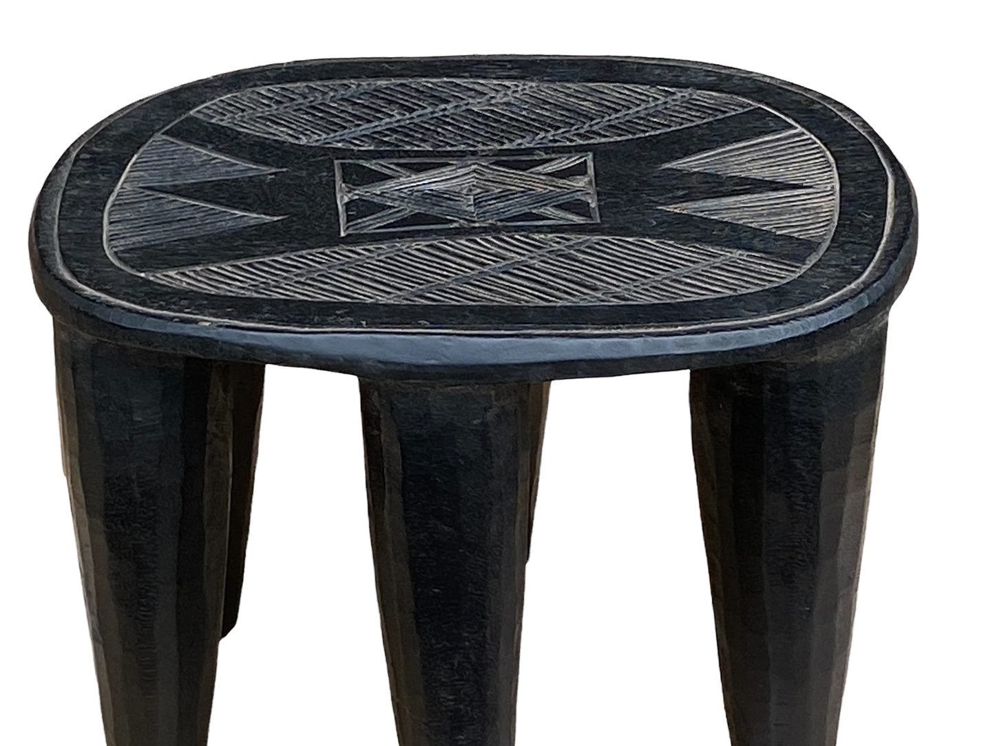 #4516 Superb African   Nupe Stool / Table Nigeria  13" H by 17" W
