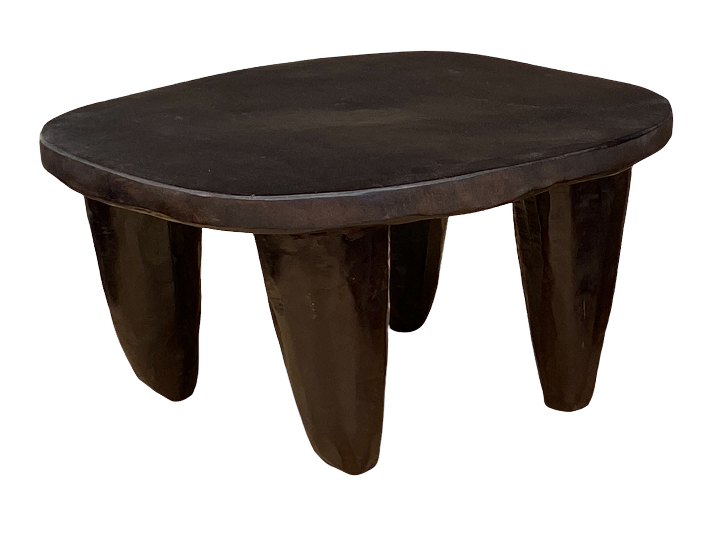 #4505  African Senufo Wood Milk Stool I . Coast 17" W