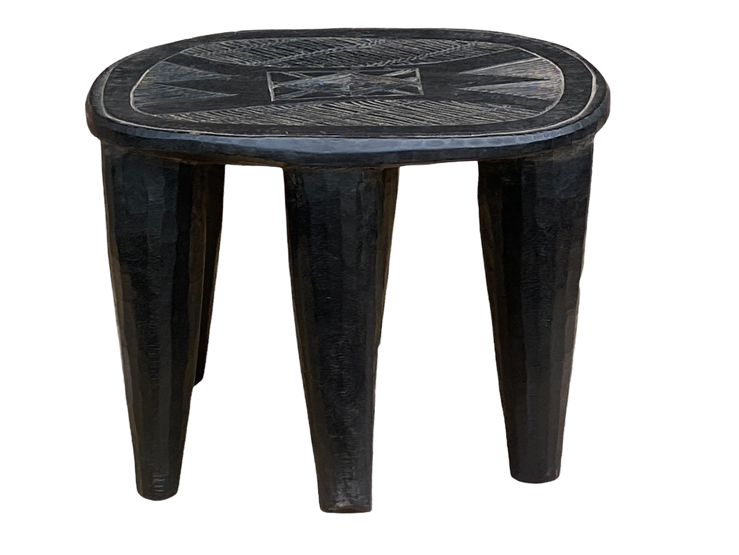 #4516 Superb African   Nupe Stool / Table Nigeria  13" H by 17" W