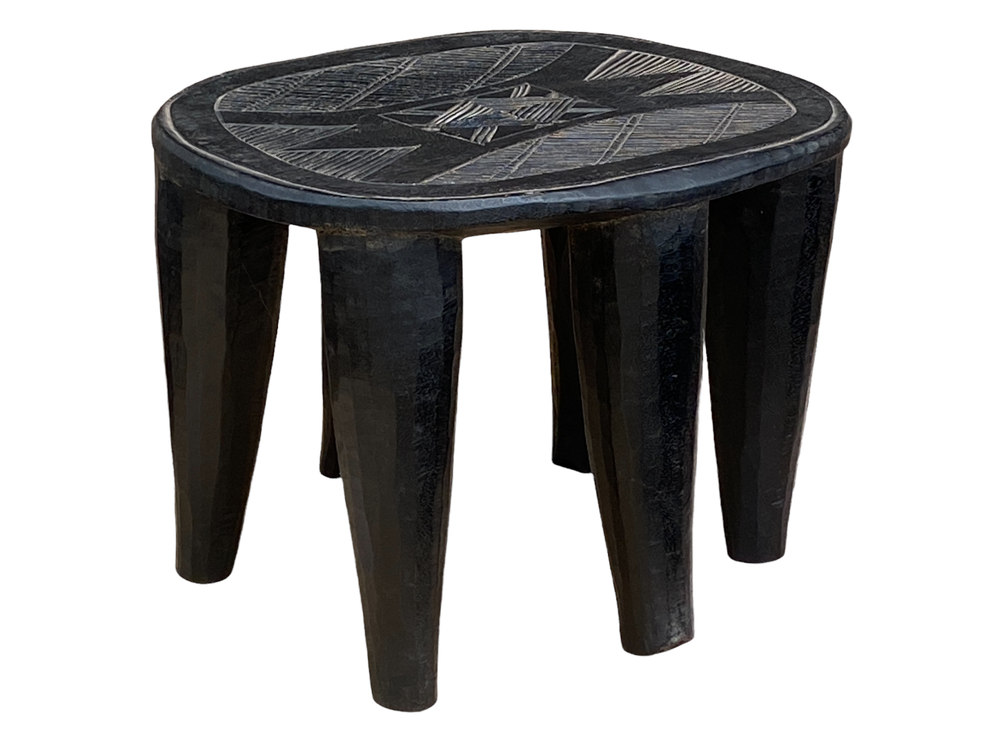 #4516 Superb African   Nupe Stool / Table Nigeria  13" H by 17" W