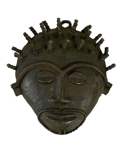 # 5242 African Baule Bronze Passport Mask 7" h