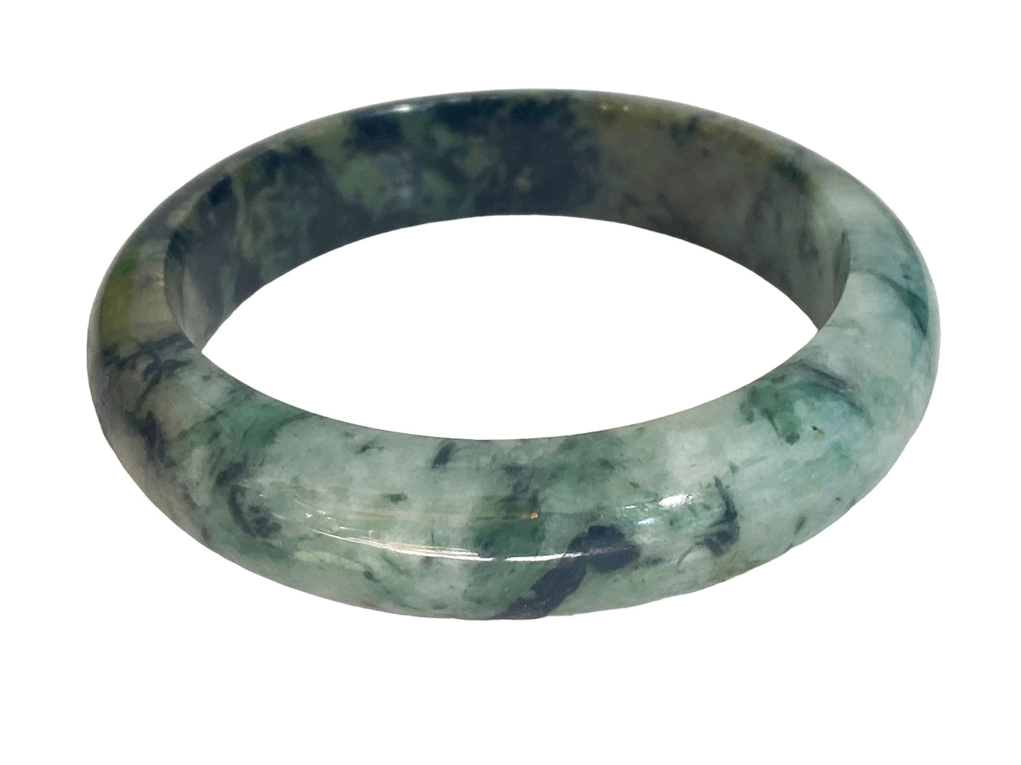 #5262 Real  Jadeite Jade Bangle / Bracelet 3.25" Diameter