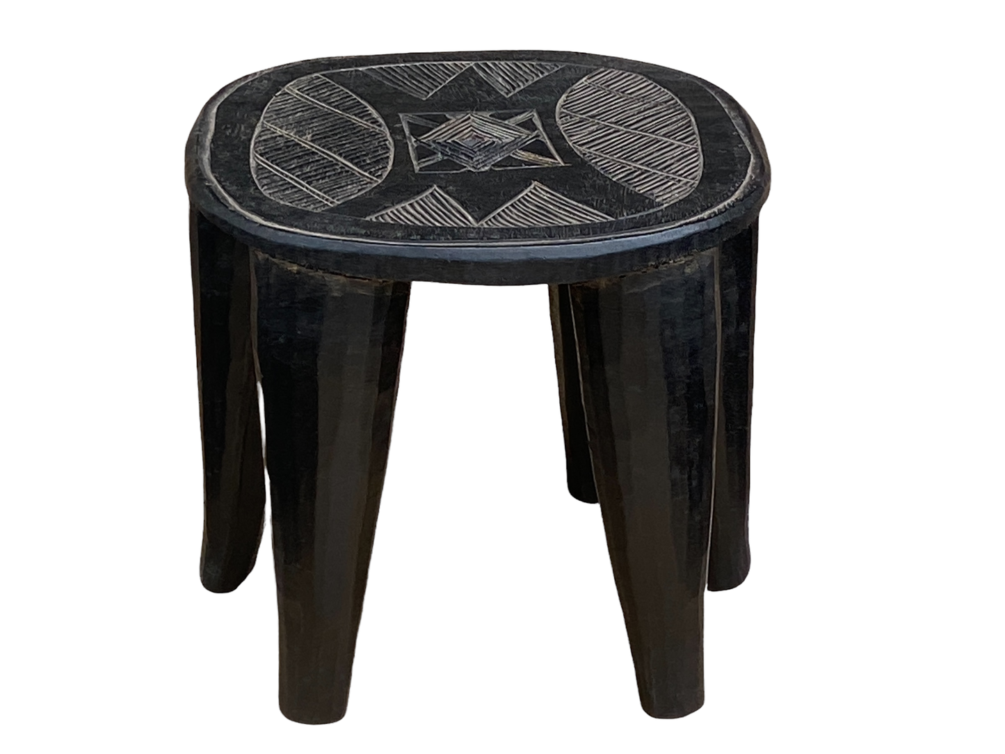 #4516 Superb African   Nupe Stool / Table Nigeria  13" H by 17" W